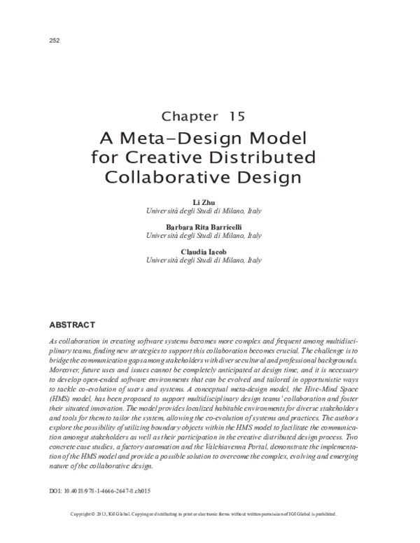 (PDF) A Meta-Design Model for Creative Distributed Collaborative Design