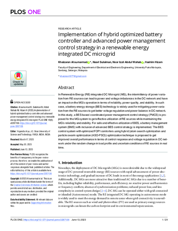 (PDF) Implementation of hybrid optimized battery controller and ...