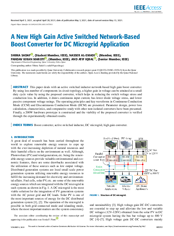 (PDF) A New High Gain Active Switched Network-Based Boost Converter for ...