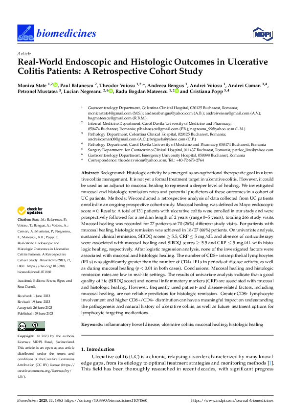 (PDF) Real-World Endoscopic and Histologic Outcomes in Ulcerative ...