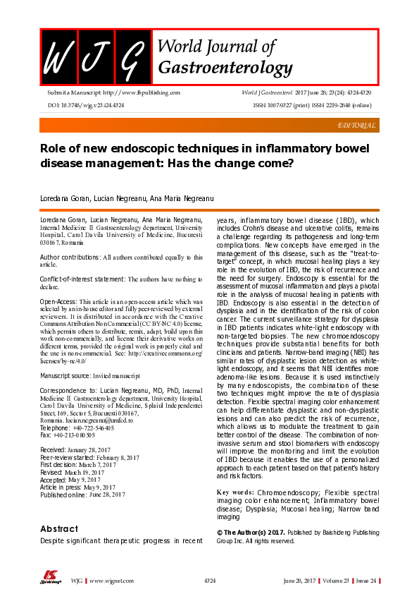 (PDF) Role of new endoscopic techniques in inflammatory bowel disease ...