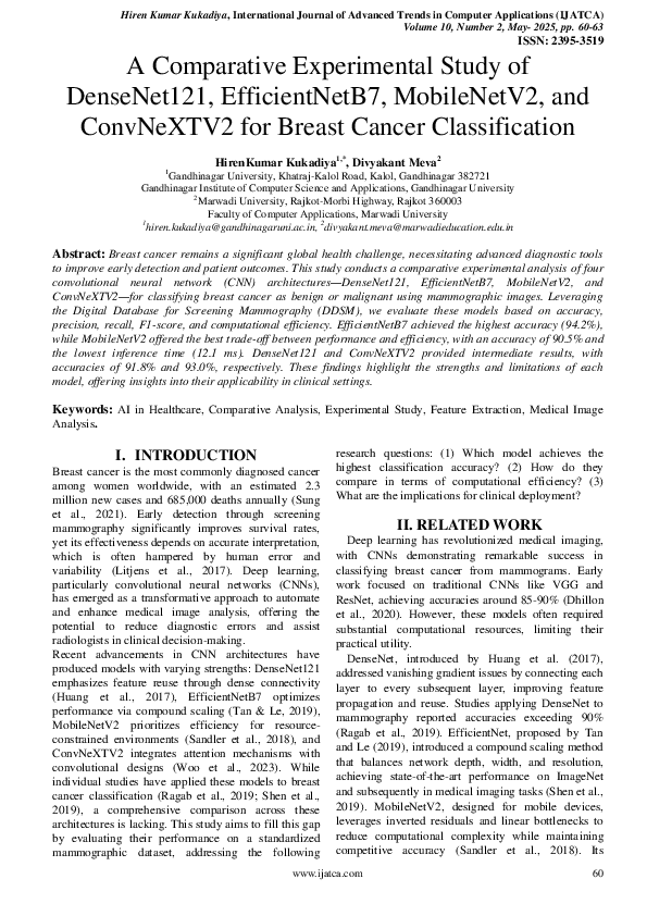 (PDF) A Comparative Experimental Study of DenseNet121, EfficientNetB7 ...