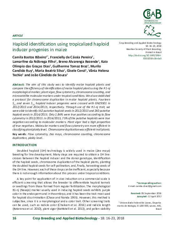 (PDF) Haploid identification using tropicalized haploid inducer ...