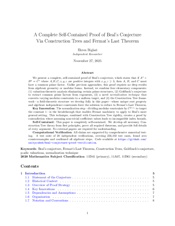 (PDF) A Complete Self-Contained Proof of Beal's Conjecture Via ...