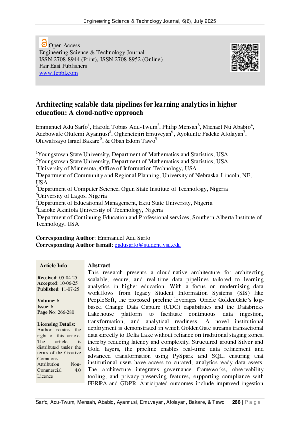 (PDF) Architecting scalable data pipelines for learning analytics in ...