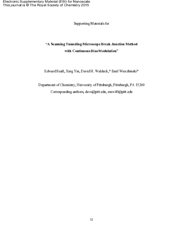 (PDF) A scanning tunneling microscope break junction method with ...