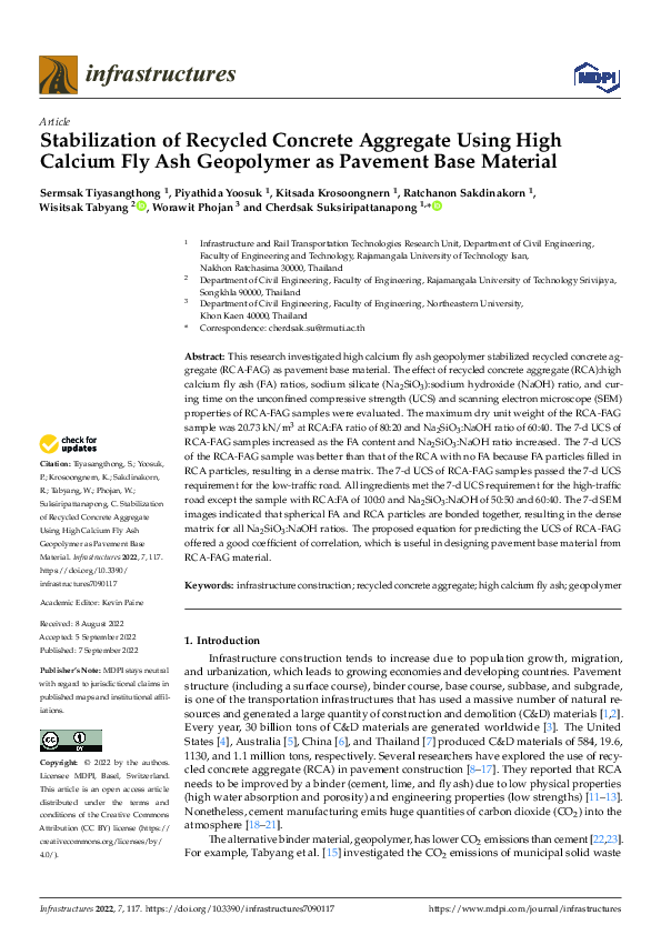 (PDF) Stabilization of Recycled Concrete Aggregate Using High Calcium ...