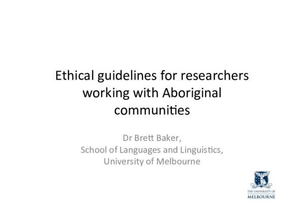 (PDF) Ethical guidelines for researchers working with Aboriginal communi7es