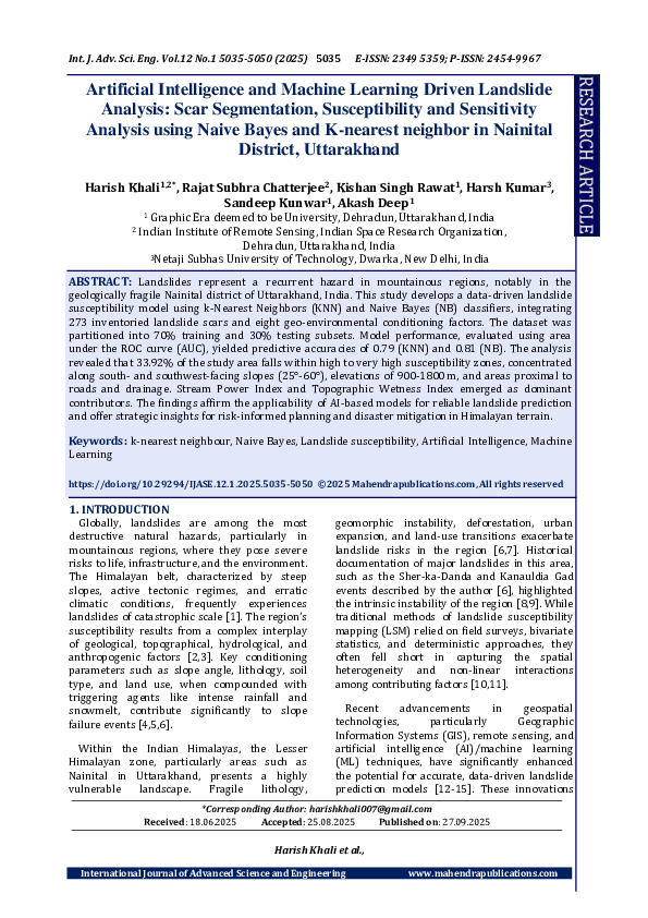 (PDF) Artificial Intelligence and Machine Learning Driven Landslide ...