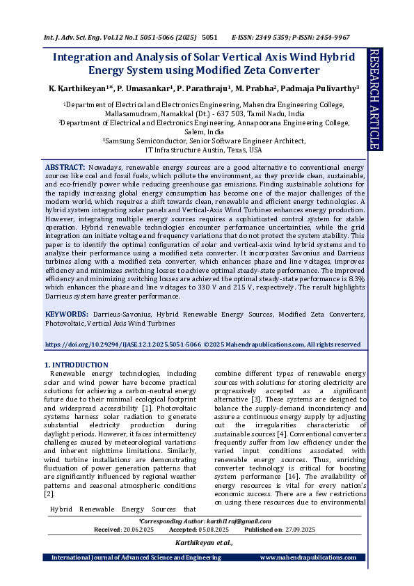 (PDF) Integration and Analysis of Solar Vertical Axis Wind Hybrid ...