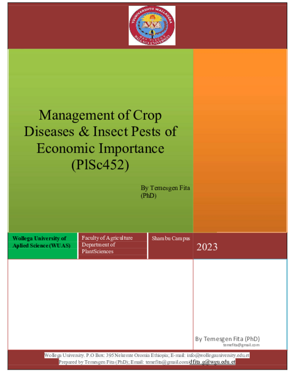 (PDF) Management of Crop Diseases & Insect Pests of Major Economic ...