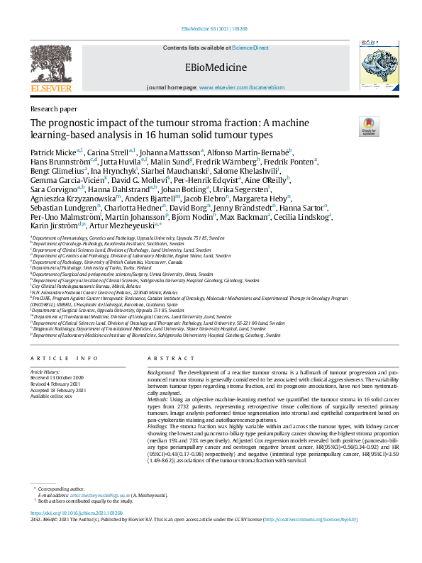 (PDF) The prognostic impact of the tumour stroma fraction: A machine ...