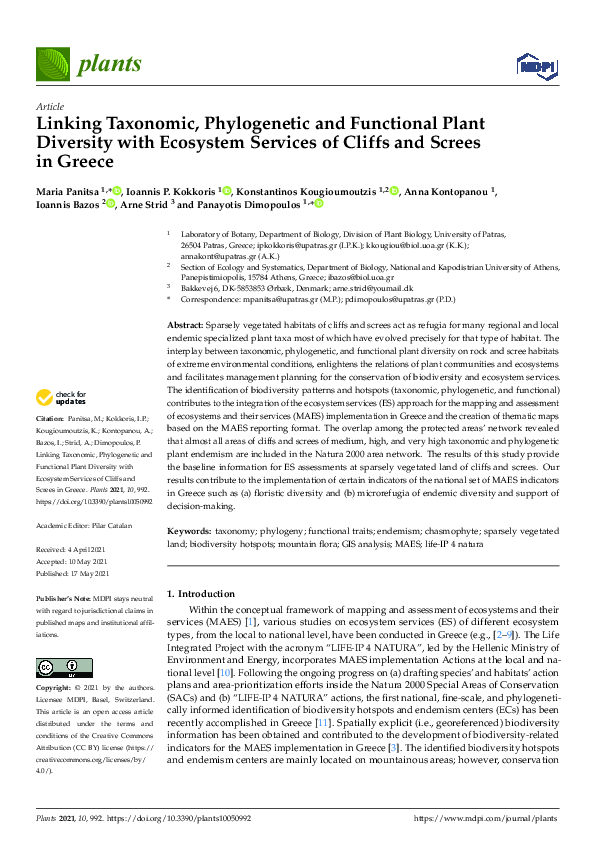 (PDF) Linking Taxonomic, Phylogenetic and Functional Plant Diversity ...