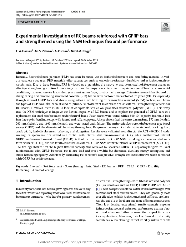 (PDF) Experimental investigation of RC beams reinforced with GFRP bars ...
