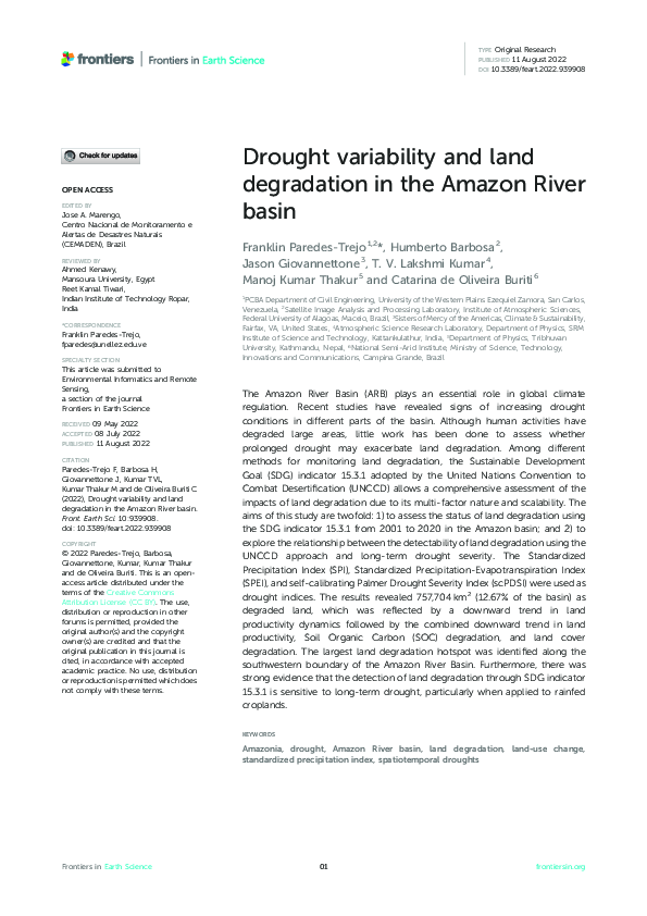 (PDF) Drought variability and land degradation in the Amazon River basin