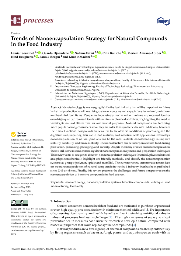 (PDF) Trends of Nanoencapsulation Strategy for Natural Compounds in the ...