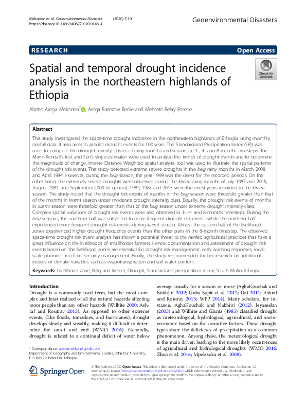 (PDF) Spatial and temporal drought incidence analysis in the ...