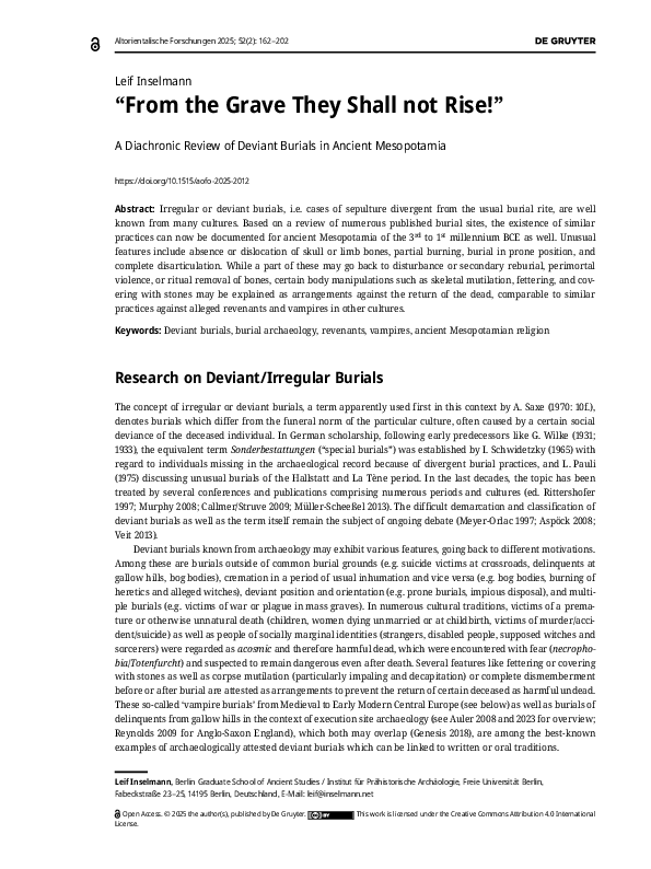 (PDF) “From the Grave They Shall not Rise!” A Diachronic Review of ...