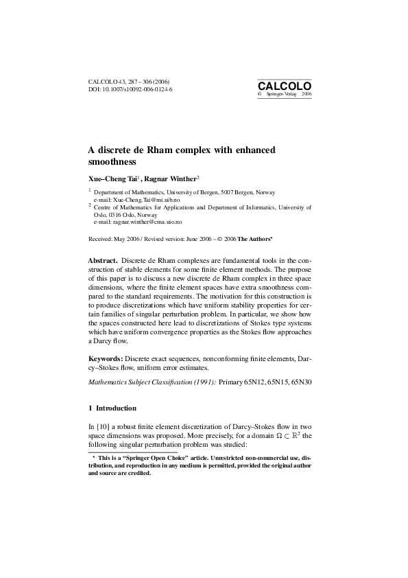 (PDF) A discrete de Rham complex with enhanced smoothness