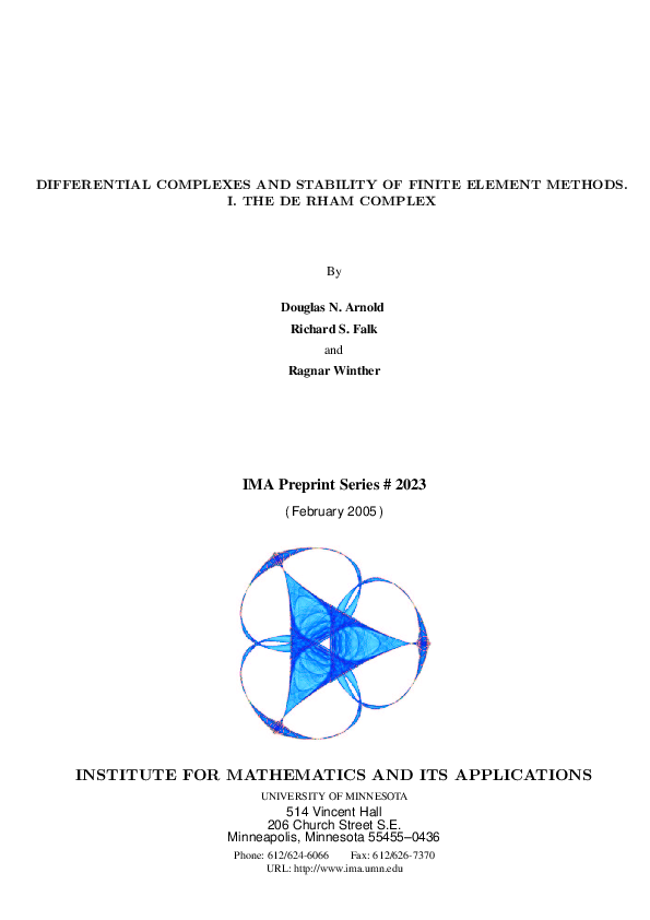 (PDF) Differential Complexes and Stability of Finite Element Methods I ...