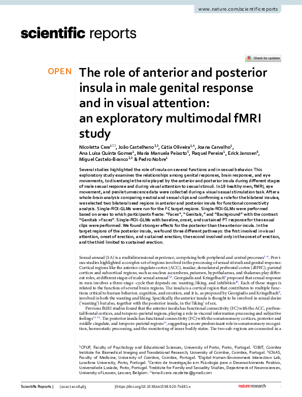 (PDF) The role of anterior and posterior insula in male genital ...