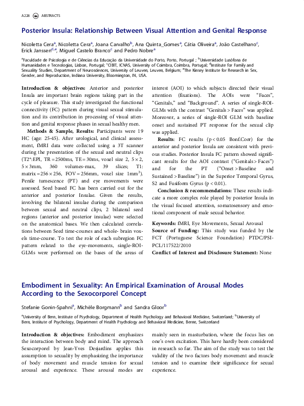 (PDF) Posterior insula: relationship between visual attention and ...