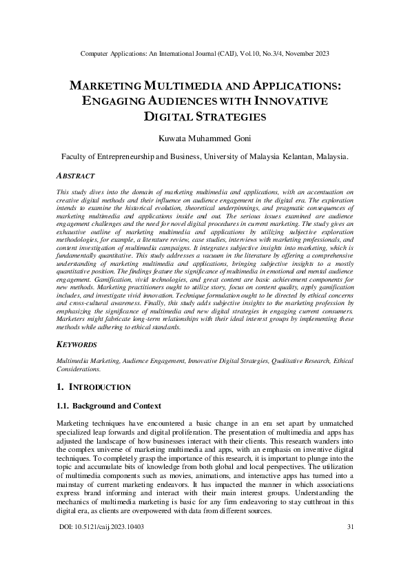 (PDF) Marketing Multimedia and Applications: Engaging Audiences with ...
