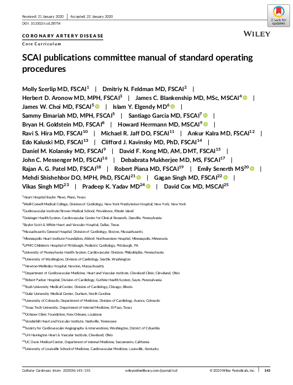 (PDF) SCAI publications committee manual of standard operating procedures