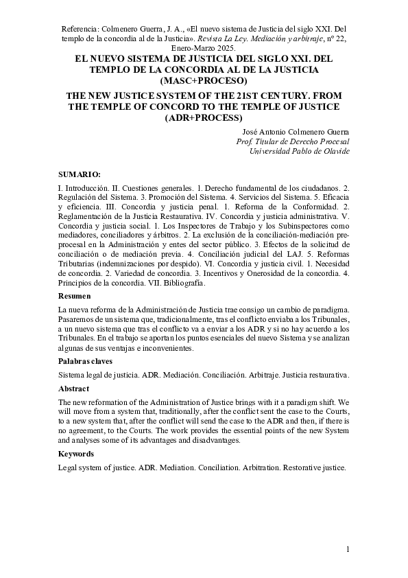 (PDF) EL NUEVO SISTEMA DE JUSTICIA DEL SIGLO XXI. DEL TEMPLO DE LA ...