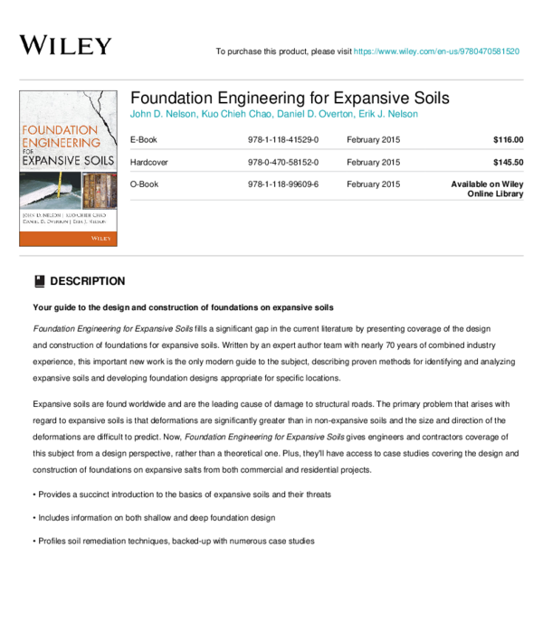 (PDF) Foundation Engineering for Expansive Soils