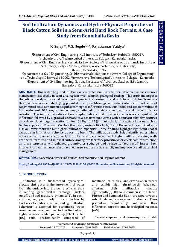 (PDF) Soil Infiltration Dynamics and Hydro-Physical Properties of Black ...