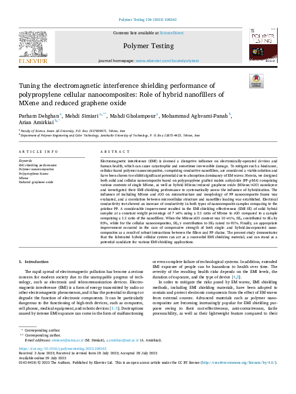 (PDF) Tuning the electromagnetic interference shielding performance of ...