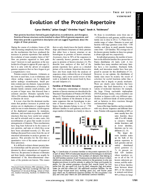 (PDF) Evolution of the Protein Repertoire