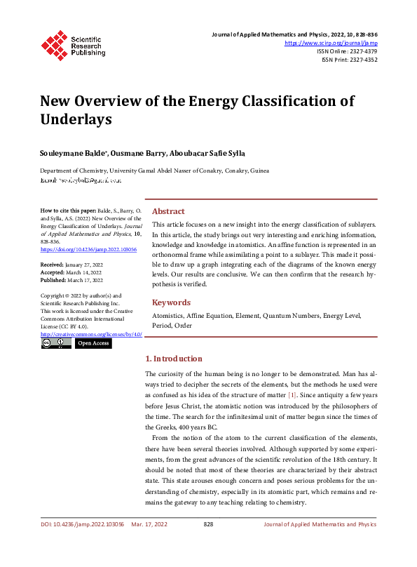 (PDF) New Overview of the Energy Classification of Underlays