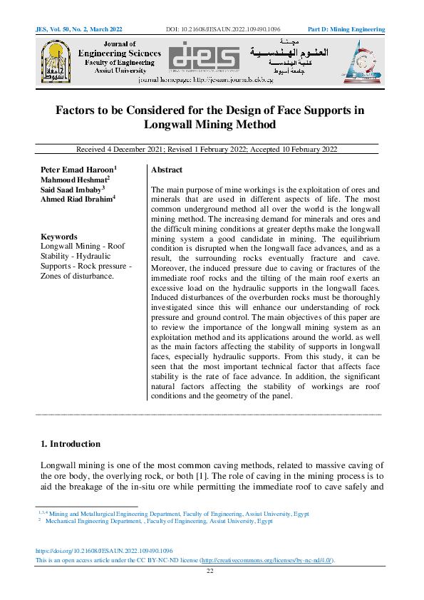 (PDF) Factors to Be Considered for the Design of Face Supports in ...