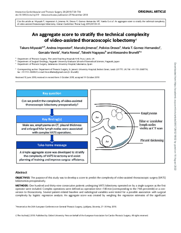 (PDF) An aggregate score to stratify the technical complexity of video ...