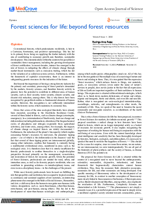 (PDF) Forest sciences for life: beyond forest resources