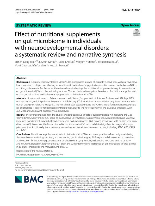 (PDF) Effect of nutritional supplements on gut microbiome in ...
