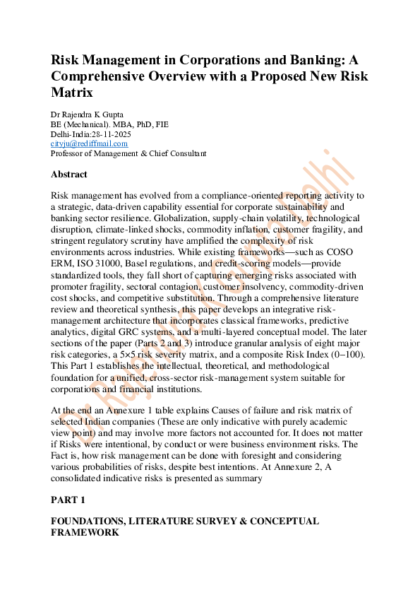 (PDF) Risk Management in Corporations and Banking: A Comprehensive ...