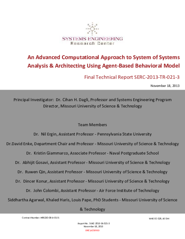(PDF) An Advanced Computational Approach to System of Systems Analysis ...