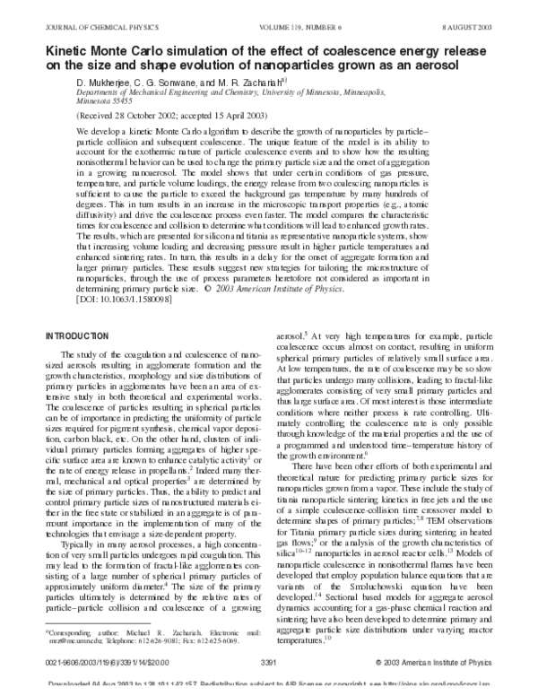 (PDF) Kinetic Monte Carlo simulation of the effect of coalescence ...