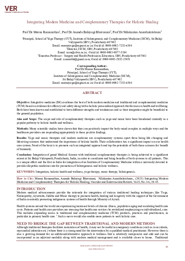 (PDF) Integrating Modern Medicine and Complementary Therapies for ...