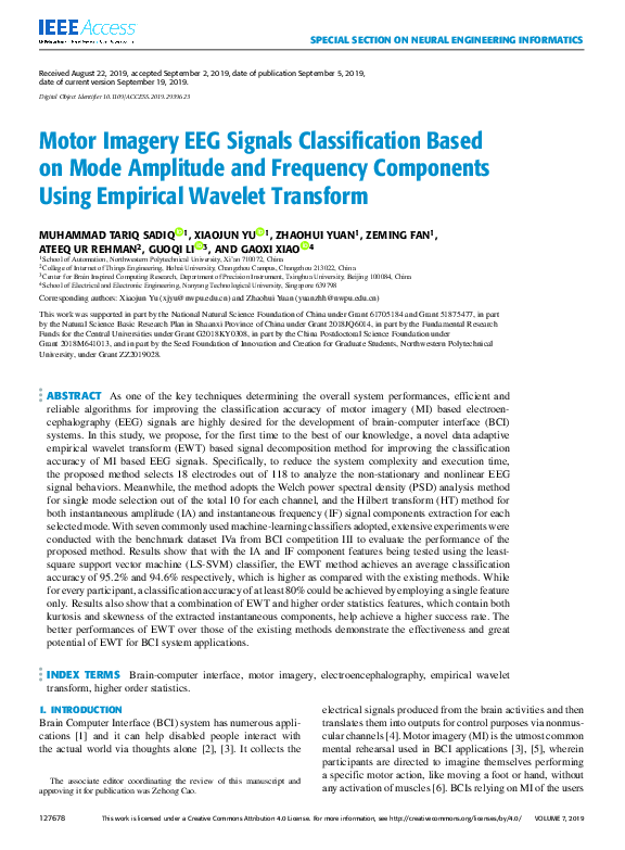 (PDF) Motor Imagery EEG Signals Classification Based on Mode Amplitude ...