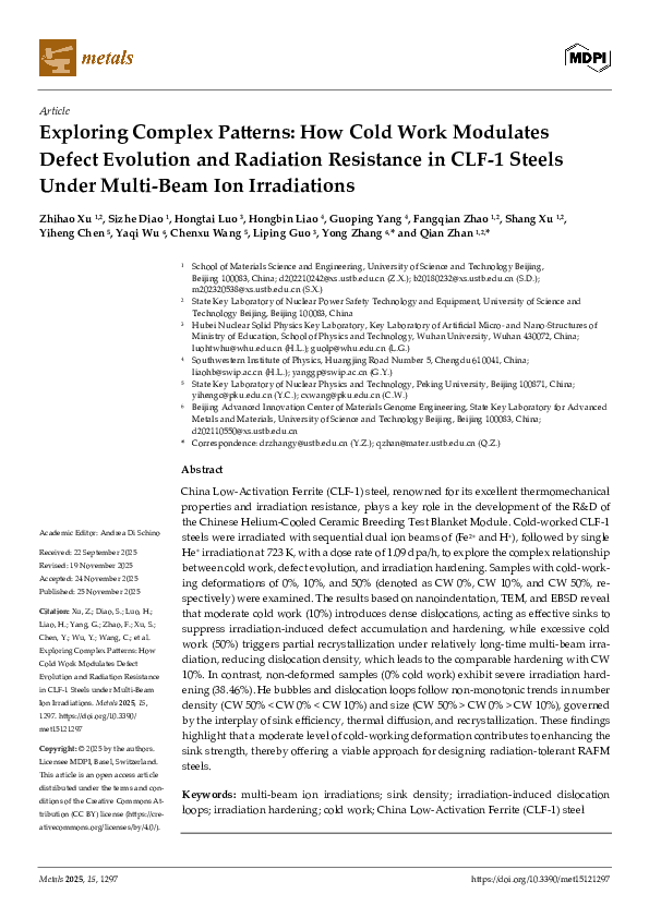 (PDF) Exploring Complex Patterns: How Cold Work Modulates Defect ...