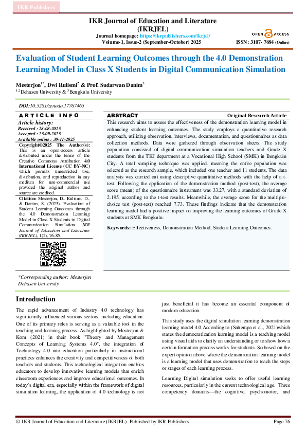 (PDF) Evaluation of Student Learning Outcomes through the 4.0 ...