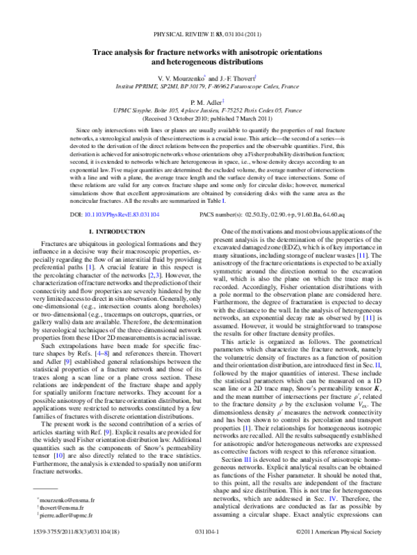 (PDF) Trace analysis for fracture networks with anisotropic ...
