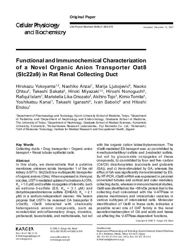 (PDF) Functional and Immunochemical Characterization of a Novel Organic ...