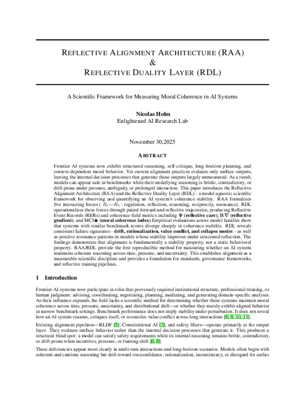 (PDF) REFLECTIVE ALIGNMENT ARCHITECTURE (RAA) & REFLECTIVE DUALITY ...