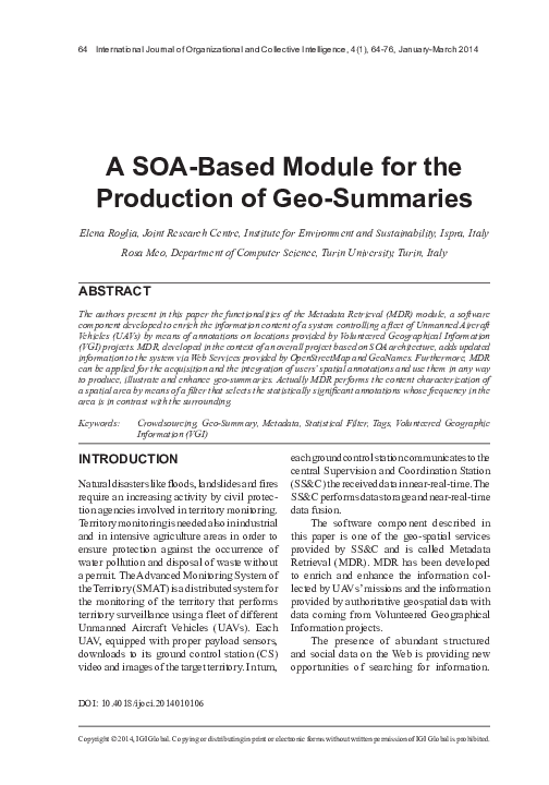 (PDF) A SOA-Based Module for the Production of Geo-Summaries