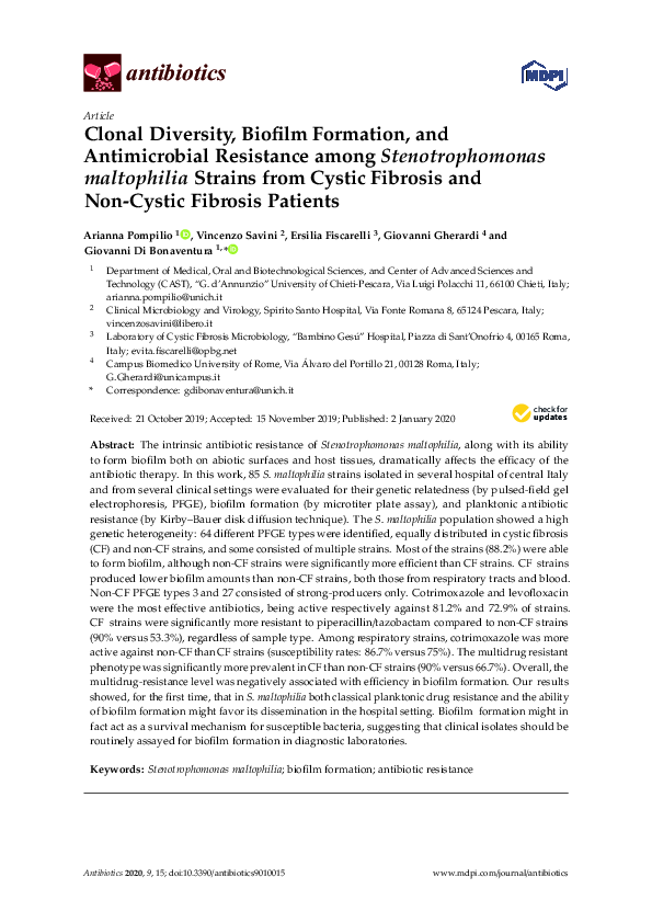 (PDF) Clonal Diversity, Biofilm Formation, and Antimicrobial Resistance ...